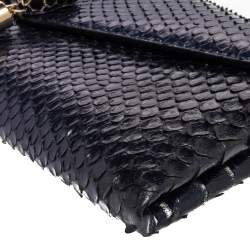 Pre Owned Bvlgari Ombre Midnight Blue Python Serpenti Cocktail Clutch