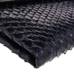 Pre Owned Bvlgari Ombre Midnight Blue Python Serpenti Cocktail Clutch