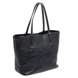 Pre Owned Bvlgari Black Soft Leather Sotirio Tote