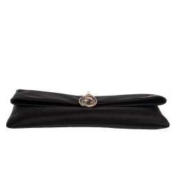 Bvlgari Black Satin Monete Clutch
