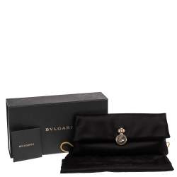 Bvlgari Black Satin Monete Clutch