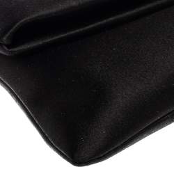 Bvlgari Black Satin Monete Clutch