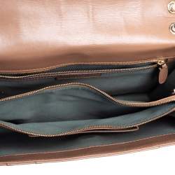 مملوكة مسبقًا حقيبة كتف بلغاري سيربينتي فوريفر جلد بني كبيرة