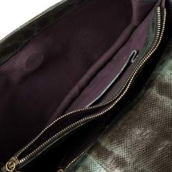 Pre Owned Bvlgari Green Karung Medium Serpenti Forever Shoulder Bag