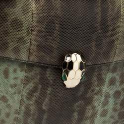 Pre Owned Bvlgari Green Karung Medium Serpenti Forever Shoulder Bag