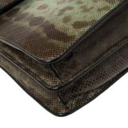 Pre Owned Bvlgari Green Karung Medium Serpenti Forever Shoulder Bag