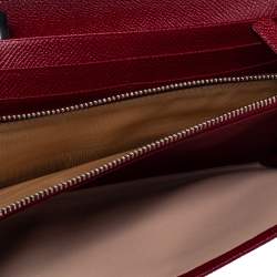 Pre Owned Bvlgari Red Leather Bvlgari Bvlgari Continental Wallet