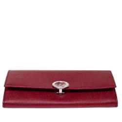 Pre Owned Bvlgari Red Leather Bvlgari Bvlgari Continental Wallet
