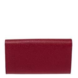 Pre Owned Bvlgari Red Leather Bvlgari Bvlgari Continental Wallet