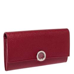 Pre Owned Bvlgari Red Leather Bvlgari Bvlgari Continental Wallet