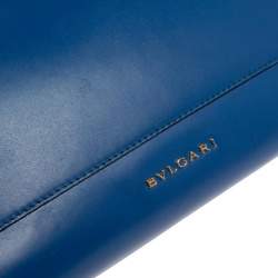 Bvlgari Blue/Burgundy Leather Serpenti Scaglie Tote