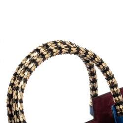 Bvlgari Blue/Burgundy Leather Serpenti Scaglie Tote