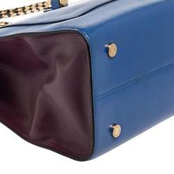 Bvlgari Blue/Burgundy Leather Serpenti Scaglie Tote