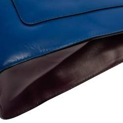 Bvlgari Blue/Burgundy Leather Serpenti Scaglie Tote