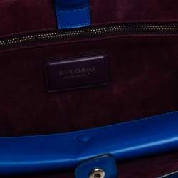 Bvlgari Blue/Burgundy Leather Serpenti Scaglie Tote