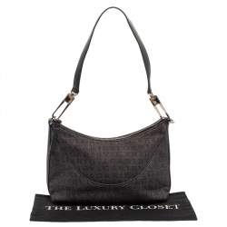 مملوكة مسبقًا Bvlgari Grey/Black Monogram Canvas and Leather Pochette