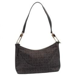 مملوكة مسبقًا Bvlgari Grey/Black Monogram Canvas and Leather Pochette