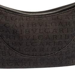 مملوكة مسبقًا Bvlgari Grey/Black Monogram Canvas and Leather Pochette