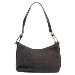 مملوكة مسبقًا Bvlgari Grey/Black Monogram Canvas and Leather Pochette