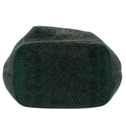 Pre Owned Bvlgari Metallic Green Karung Serpenti Forever Bucket Bag