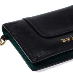 Bvlgari Black Leather Serpenti Forever Bifold Card Holder