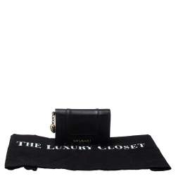 Bvlgari Black Leather Serpenti Forever Bifold Card Holder