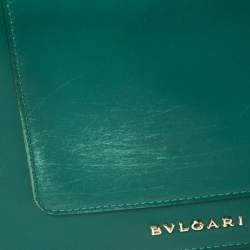 Pre Owned حقيبة كتف بلغاري غطاء قلاب سيربينتي متوسطة جلد سحلية خضراء