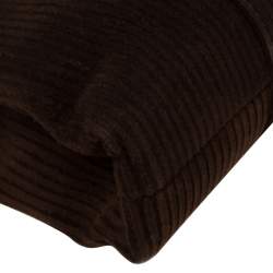 Pre Owned Bvlgari Mocha Brown Corduroy and Patent Leather Logo Flap Top Handle Bag