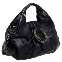 Pre Owned Bvlgari Black Leather Chandra Satchel