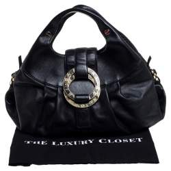 Pre Owned Bvlgari Black Leather Chandra Satchel
