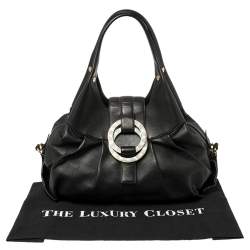 Pre Owned Bvlgari Black Leather Chandra Hobo