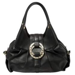 Pre Owned Bvlgari Black Leather Chandra Hobo