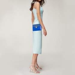 Pre Owned Bvlgari Blue Stingray and Leather Serpenti Forever Shoulder Bag