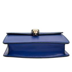 Pre Owned Bvlgari Blue Stingray and Leather Serpenti Forever Shoulder Bag