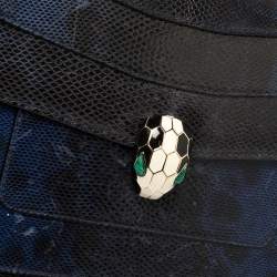 Pre Owned Bvlgari Blue Karung Medium Serpenti Forever Flap Shoulder Bag