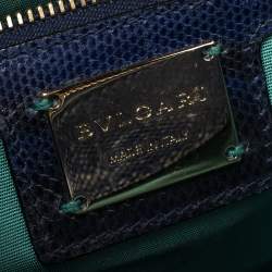 Pre Owned Bvlgari Blue Karung Medium Serpenti Forever Flap Shoulder Bag
