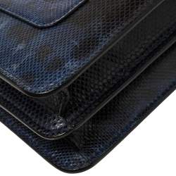 Pre Owned Bvlgari Blue Karung Medium Serpenti Forever Flap Shoulder Bag