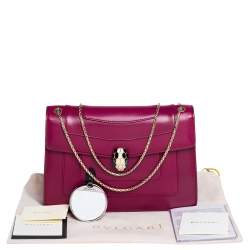 مملوكة مسبقًا Bvlgari Purple Leather Medium Serpenti Forever Flap Shoulder Bag