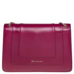 مملوكة مسبقًا Bvlgari Purple Leather Medium Serpenti Forever Flap Shoulder Bag