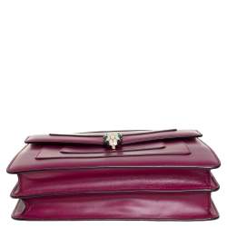 مملوكة مسبقًا Bvlgari Purple Leather Medium Serpenti Forever Flap Shoulder Bag