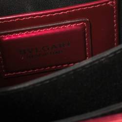 Bvlgari Red Metallic Leather Serpenti Forever Flap Top Handle Bag