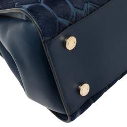 مملوكة مسبقًا Bvlgari Blue Leather and Calf Hair Serpenti Scaglie Tote