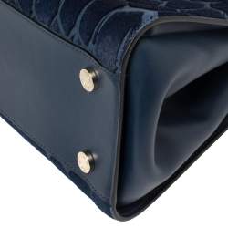 مملوكة مسبقًا Bvlgari Blue Leather and Calf Hair Serpenti Scaglie Tote