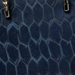 مملوكة مسبقًا Bvlgari Blue Leather and Calf Hair Serpenti Scaglie Tote