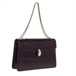 Pre Owned حقيبة كتف بلغاري سيربينتي  فوريفر متوسطة جلد خضراء