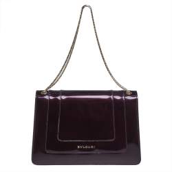 Pre Owned حقيبة كتف بلغاري سيربينتي  فوريفر متوسطة جلد خضراء