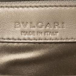 Bvlgari Grey Satin Monete Clutch