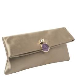 Bvlgari Grey Satin Monete Clutch
