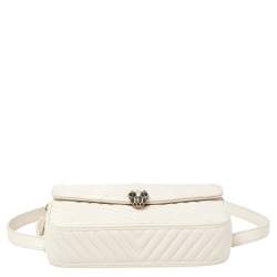Pre Owned Bvlgari White Quilted Leather Serpenti Forever Belt Bag