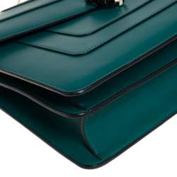 Bvlgari Green Leather Large Serpenti Forever Shoulder Bag